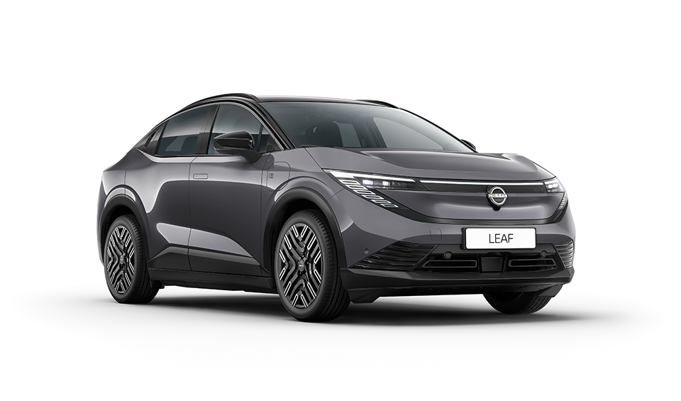 Nissan LEAF – vollelektrisches SUV-Coupé in Grau, Frontansicht
